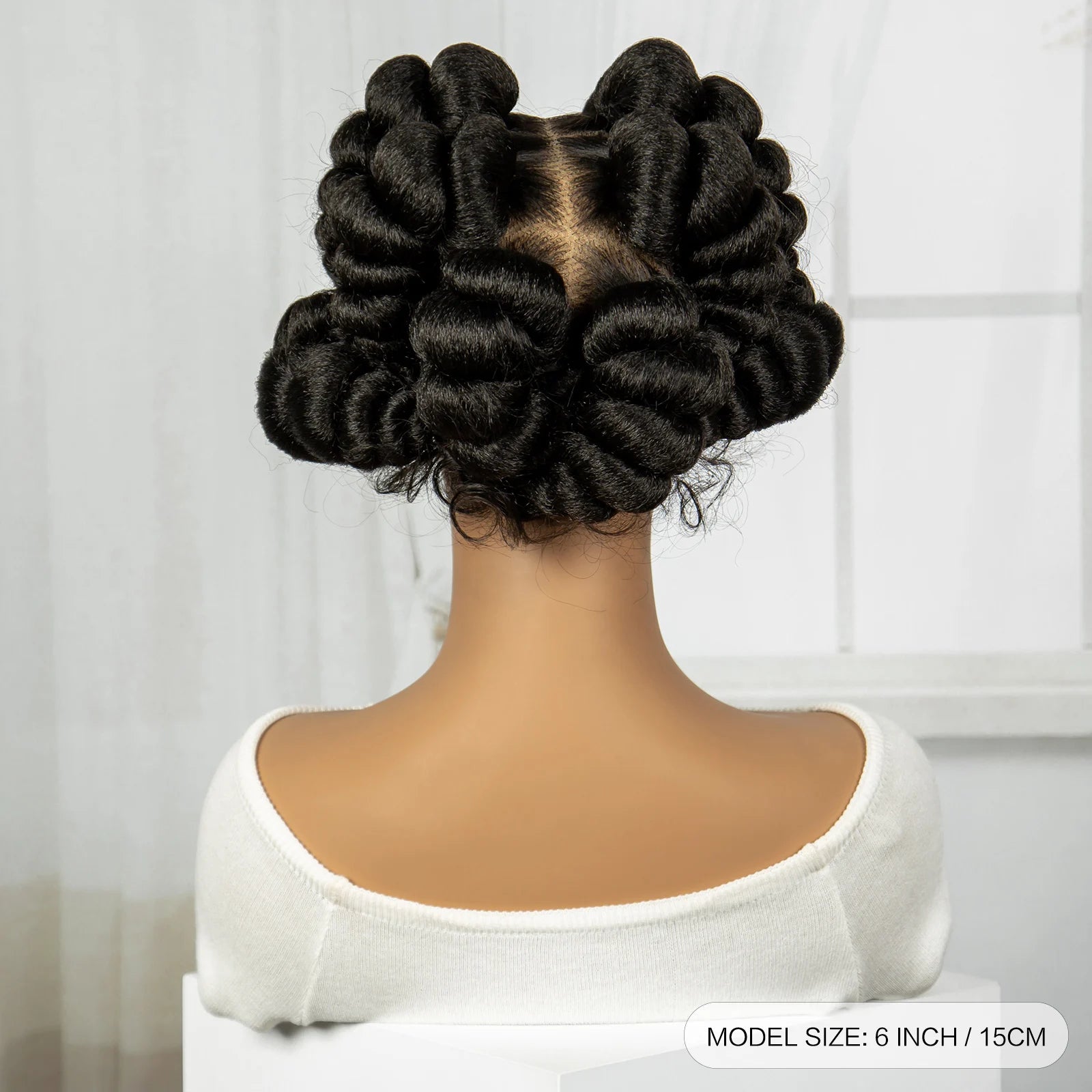 3-in-1 Handmade Bantu Braids Wig | Faux Locs Option | Full Lace | Baby Hair Luxegan