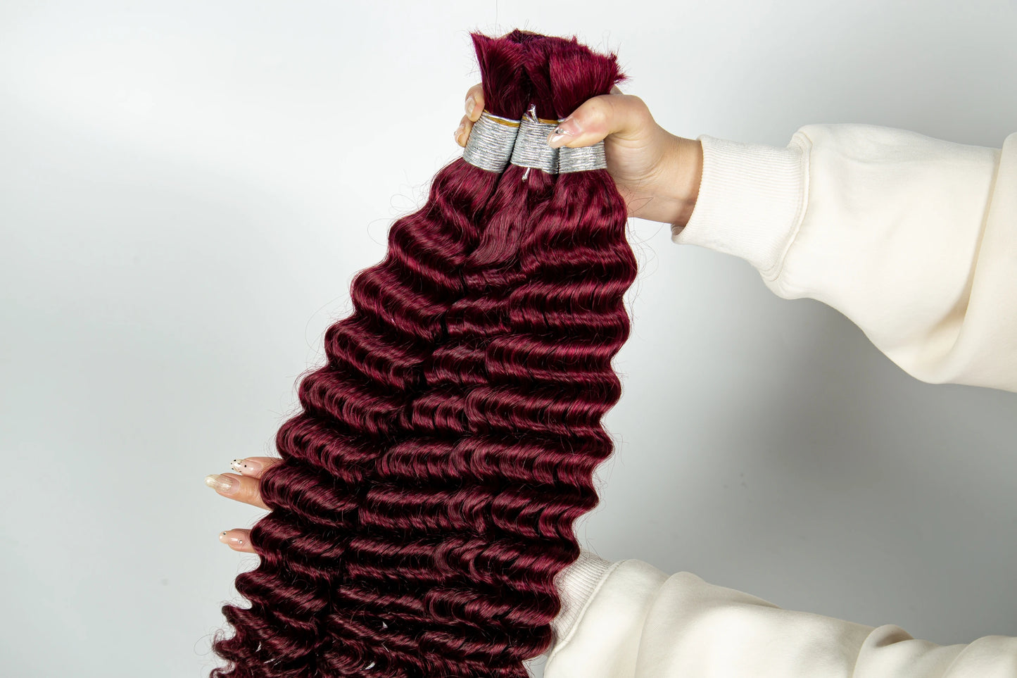 Deep Wave Human Hair Bulk for Boho Braids | No Weft Braiding Hair | 16-24in - view 8