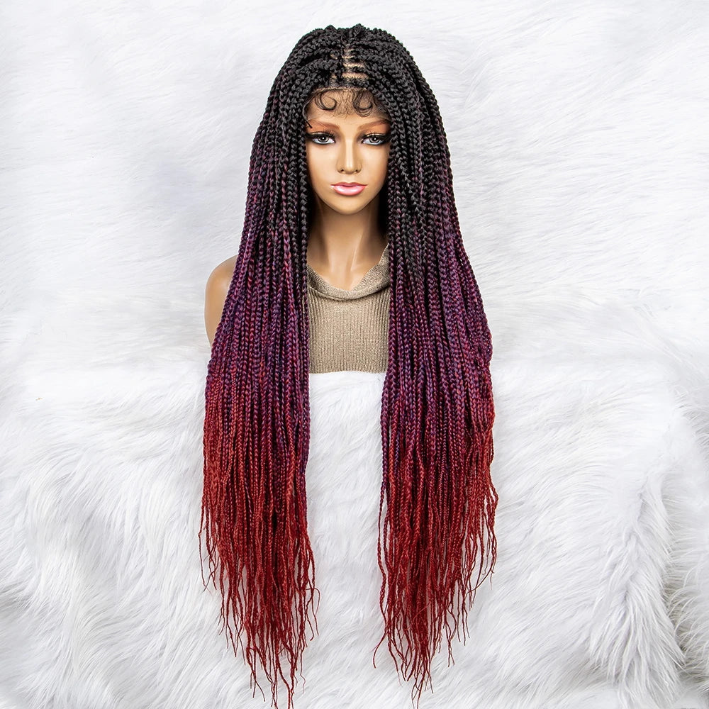 New HD Curly Goddess Box Braids Wig | Transparent Full Lace Luxegan