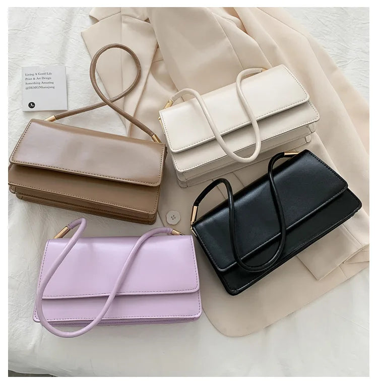 Luxury Brand Crossbody Bags for Women | Fashion Design Underarm & Woman Shoulder Bag (Female Handbag & Purses, Solid Color) Luxegan