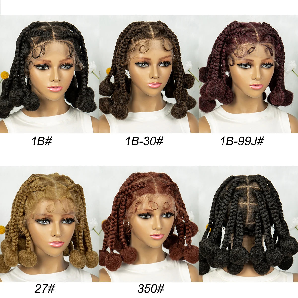 KIMA Burgundy Jumbo Box Braids Full Lace Wig | 350 Colored Bubble Braids with Baby Hair Luxegan