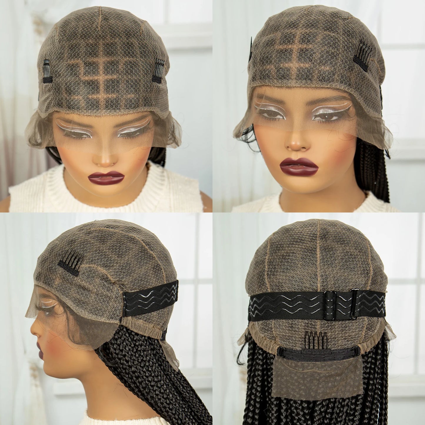 Long Straight Knotless Braids Wig | Full Lace Frontal | Baby Hair Luxegan