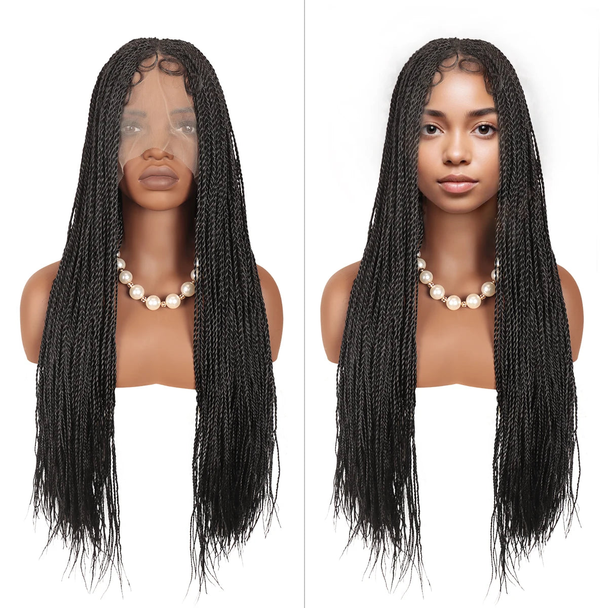 Passion Tribal Braids Wig | Red Dreadlocks & Micro Braids | Cornrow Accents | Synthetic Hair | Black Women