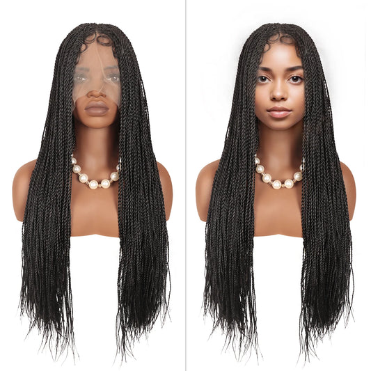 Passion Tribal Braids Wig | Red Dreadlocks & Micro Braids | Cornrow Accents | Synthetic Hair | Black Women