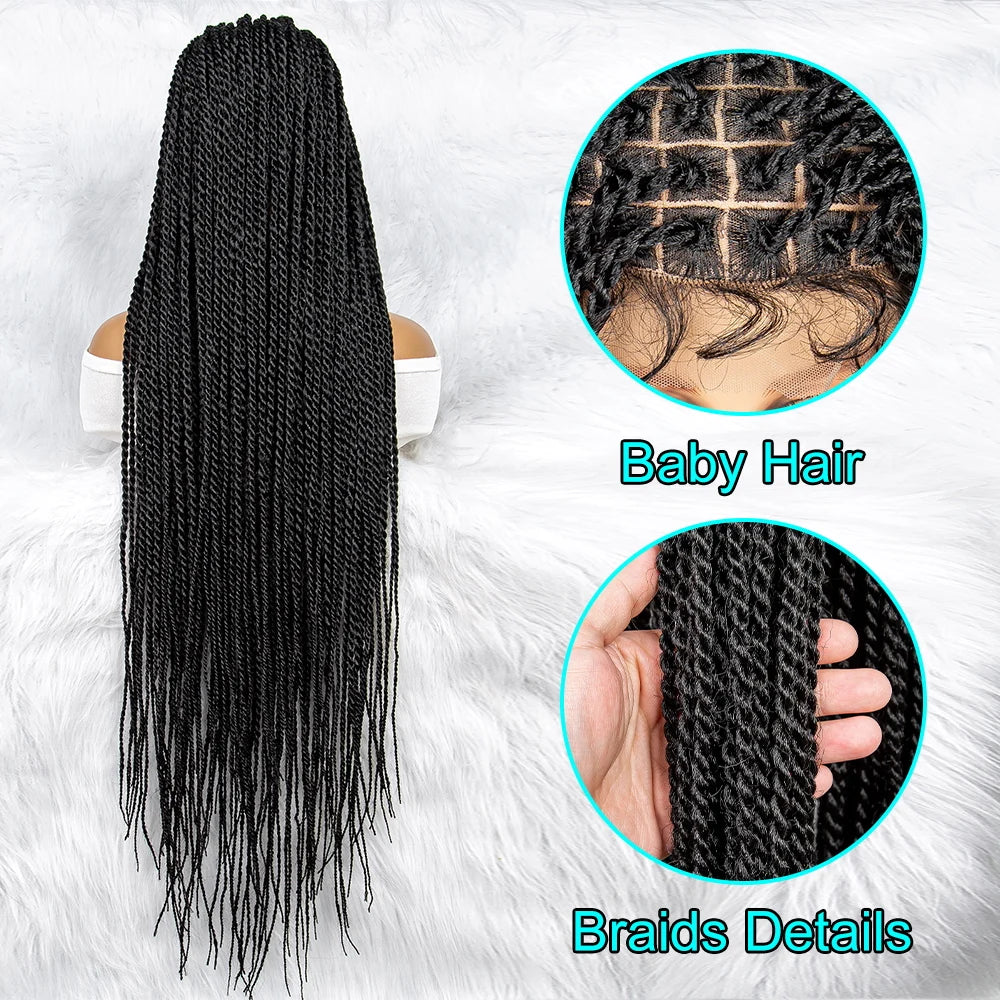 Full Lace Frontal Dreadlocks Wig | Twisted Hair & Baby Hair Luxegan