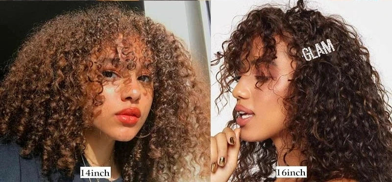 Rebecca Highlight Kinky Jerry Curly Wig | 200% Density Human Hair with Bangs Luxegan