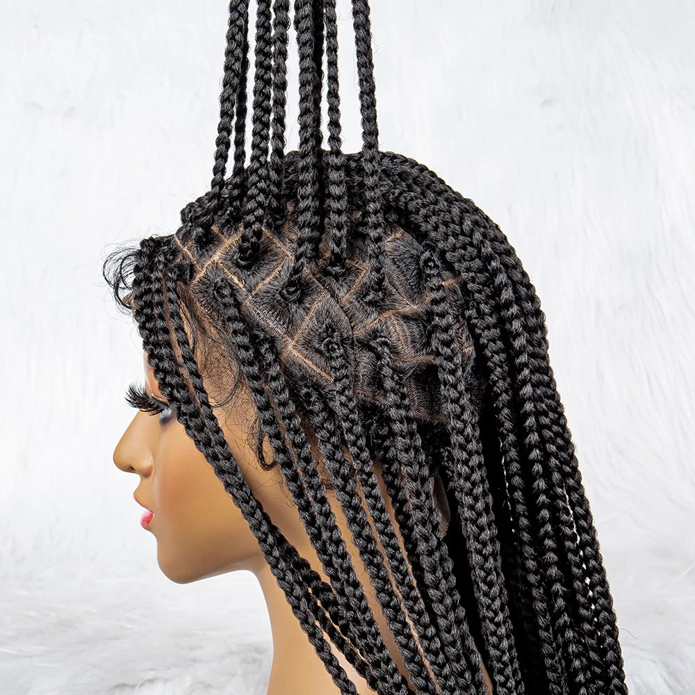 KIMA Goddess Box Braids Wig | Curly Accents | Full Lace Luxegan