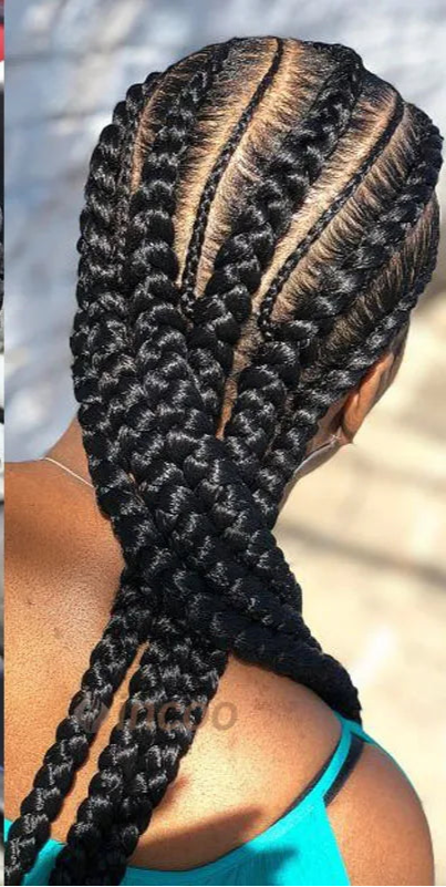 36" Cornrow Braided Wig | Full Lace Frontal | With Baby Hair | For Black Women