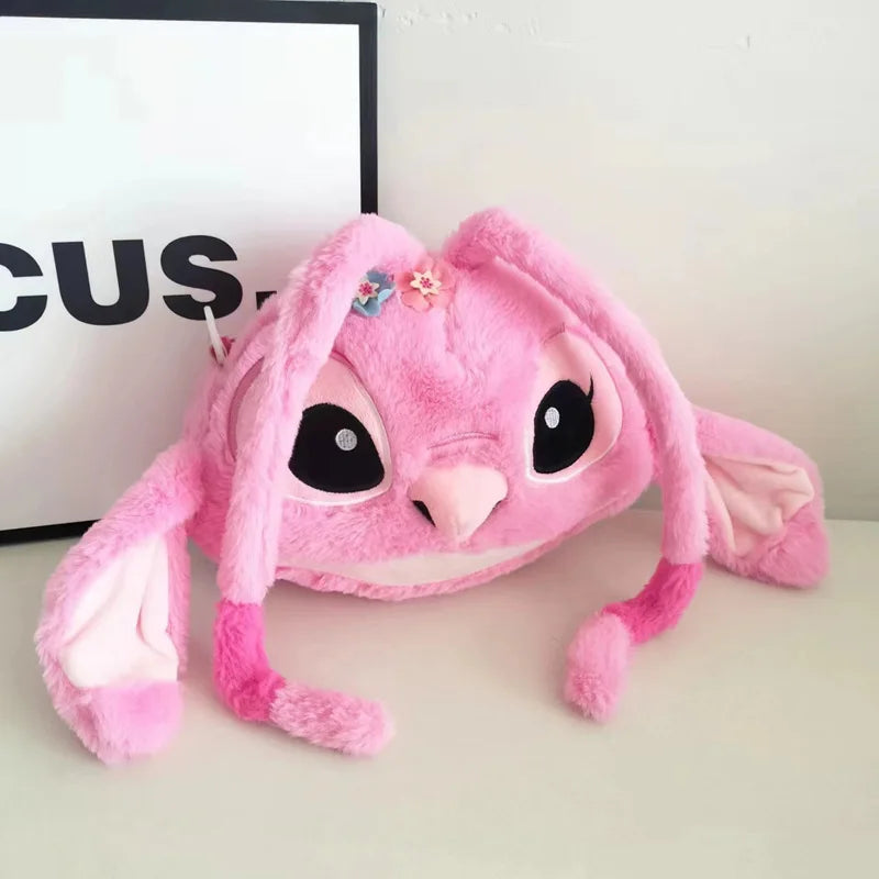 New Disney Cartoon Stitch Plush Backpack | Girls Cute Ins Shoulder Messenger Bag (Parent-Child Gift) Luxegan