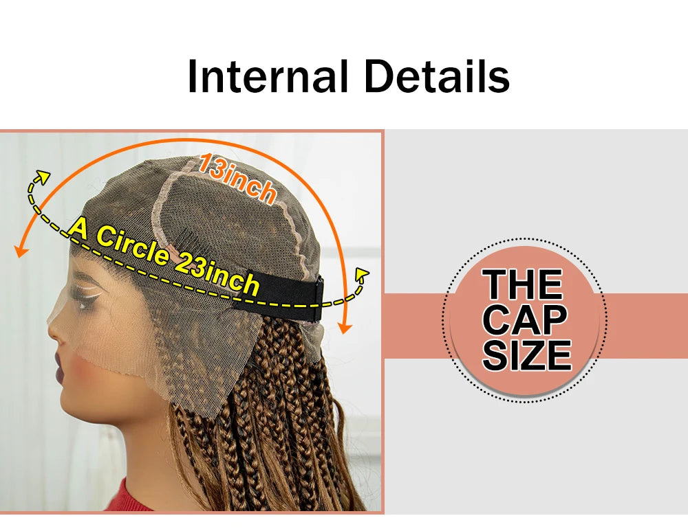 34" Boho Knotless Box Braids Wig | HD Full Lace | Ombre Twist | Baby Hair Luxegan