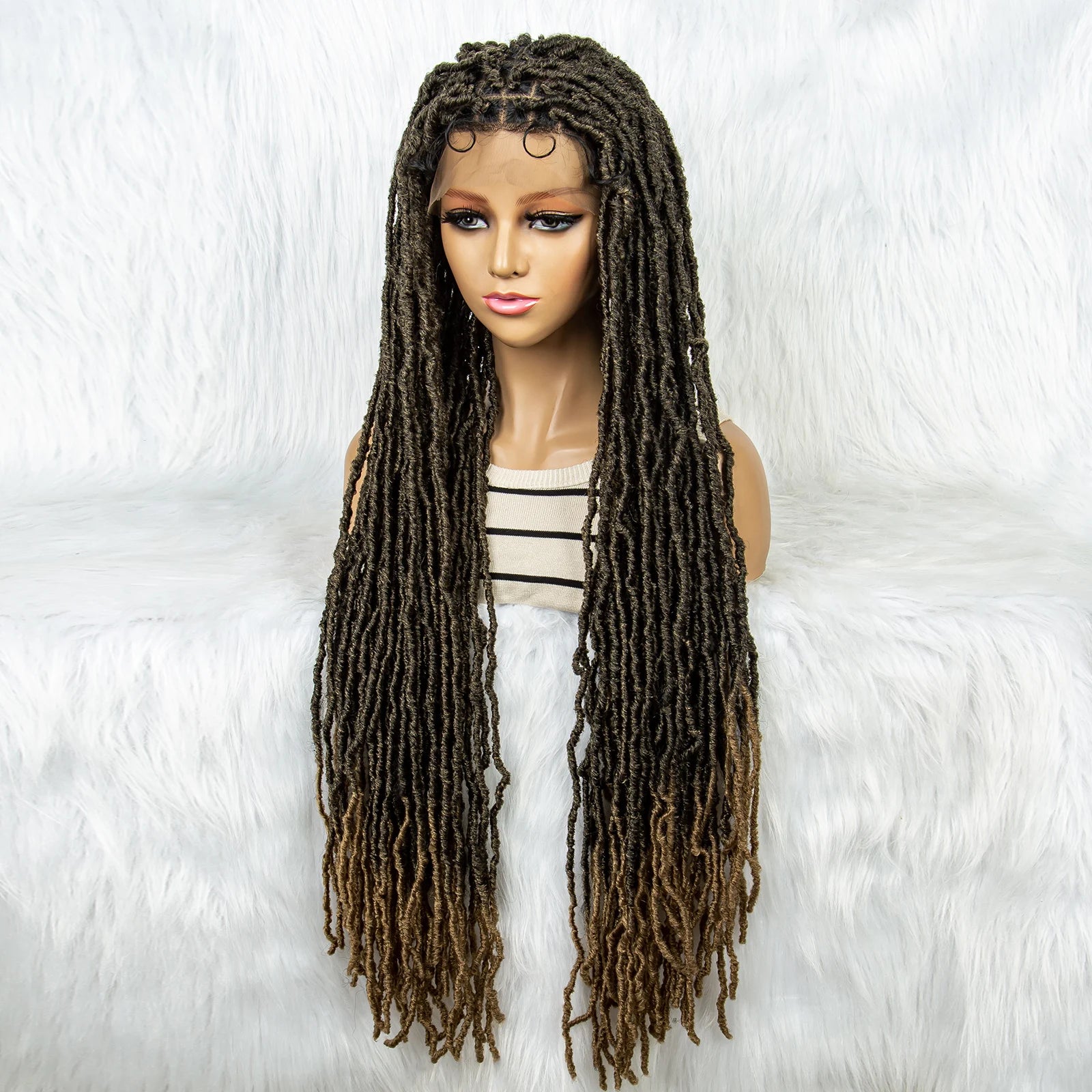 KIMA 36" Colorful Dreadlocks Braids Wig | Full Lace Front & Baby Hair Luxegan