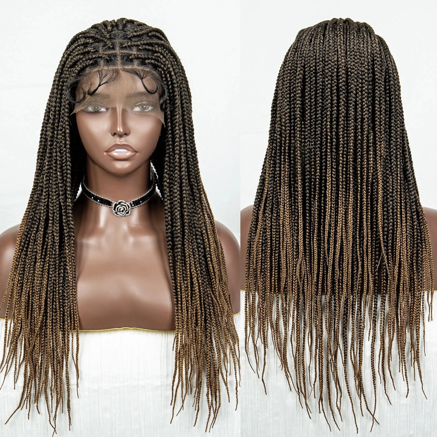 Knotless Cornrow Box Braids Full Lace Wig | Baby Hair | Clearance Sale | Black Women