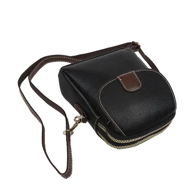 Fashion Leather Crossbody Bag for Women | Mini Shoulder Bag & Flip Zipper Messenger Bag (Students' Small Handbag) Luxegan