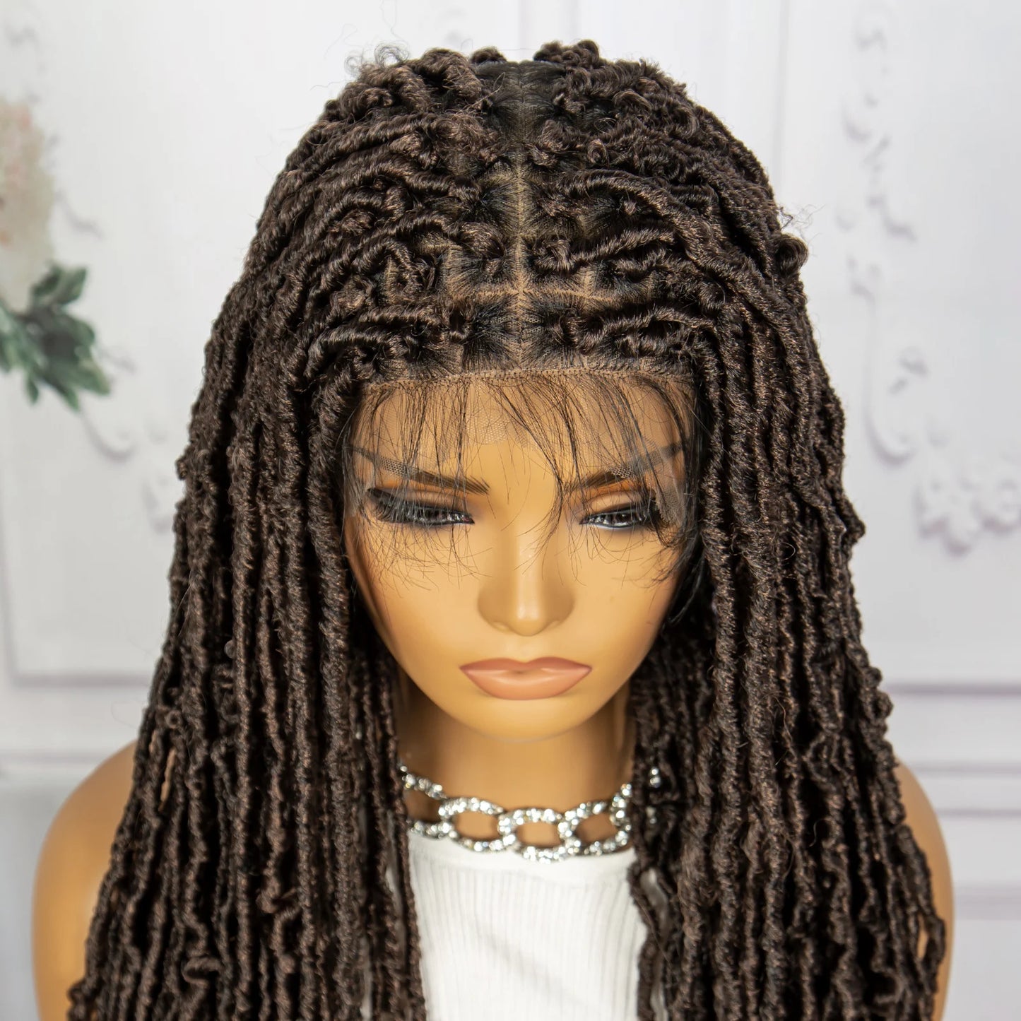 Red Box Braids Full Lace Wig | 36 Inches | Crochet Braids | Knotless | Kanekalon