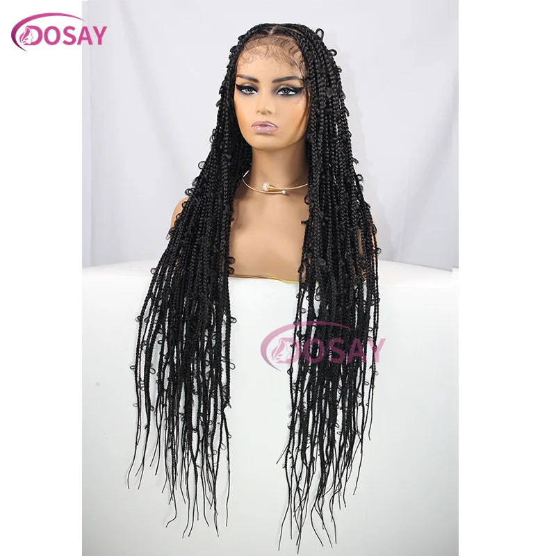 36" Butterfly Braids Wig | 613 Blonde & Burgundy Accents | Full Lace | Goddess Locs & Box Braids Luxegan