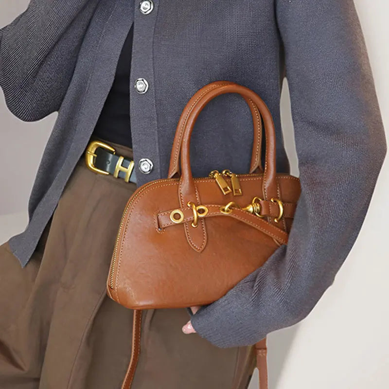 Luxury Designer Women's Bag | Genuine Leather Vintage Handbag & Cowhide Crossbody Luxegan