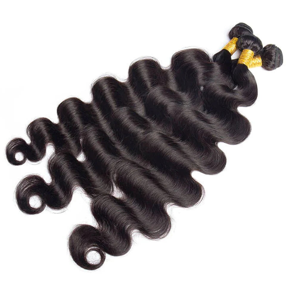 Brazilian Body Wave Human Hair Bundles | Remy Weave Extensions (8-36 Inch, 1/3/4 Pcs) Luxegan