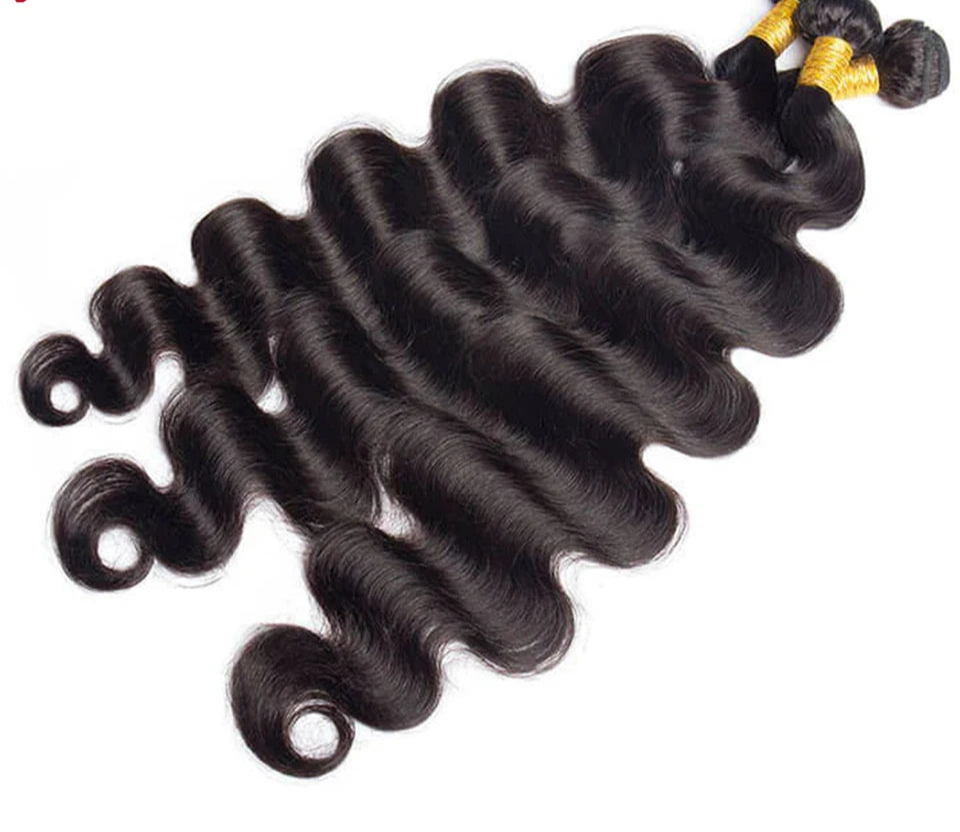 Malaysian Body Wave Human Hair Bundles | Remy Weave Extensions (8-36 Inch, 1/3/4 Pcs) Luxegan