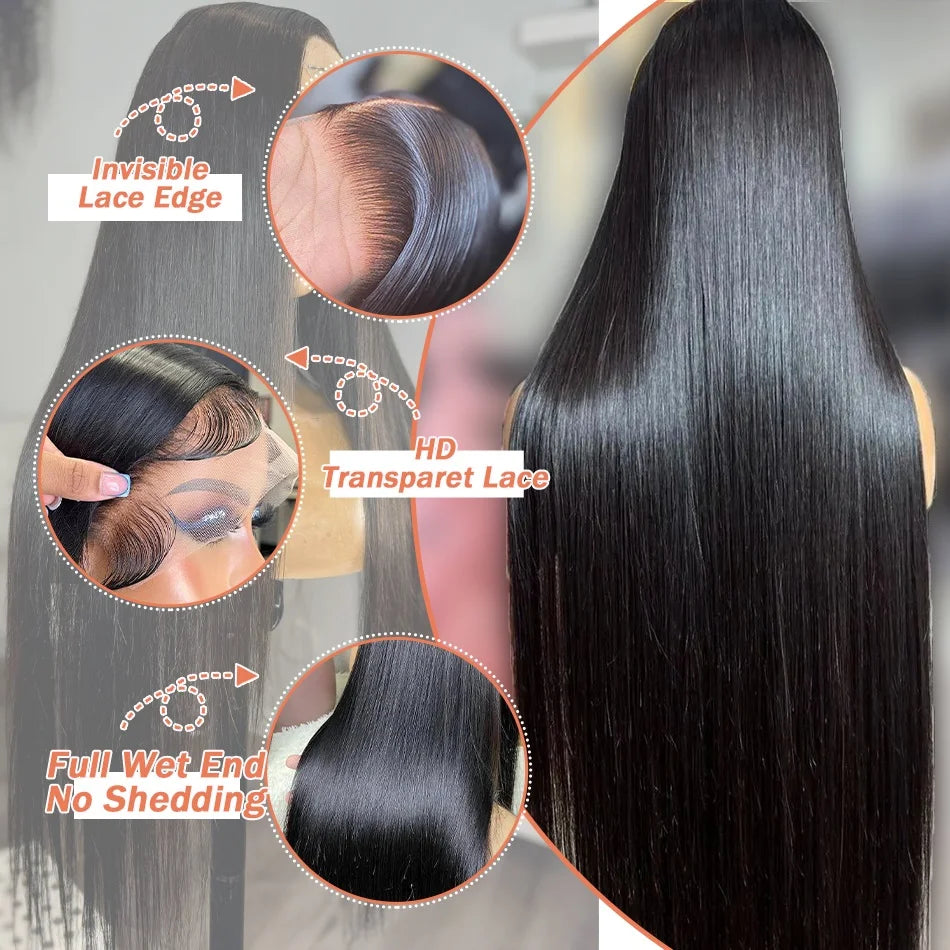 Straight HD Lace Frontal Wig | 13x6 & 13x4 Human Hair | Glueless Brazilian Remy Hair Luxegan