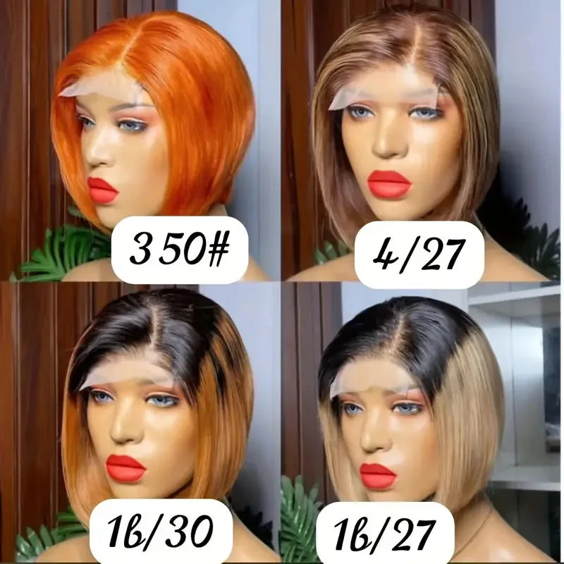 Pixie Cut Bob Human Hair Wig | 180% Density 4x4 HD Lace Closure | Pre-Plucked & Multi-Color Options Luxegan
