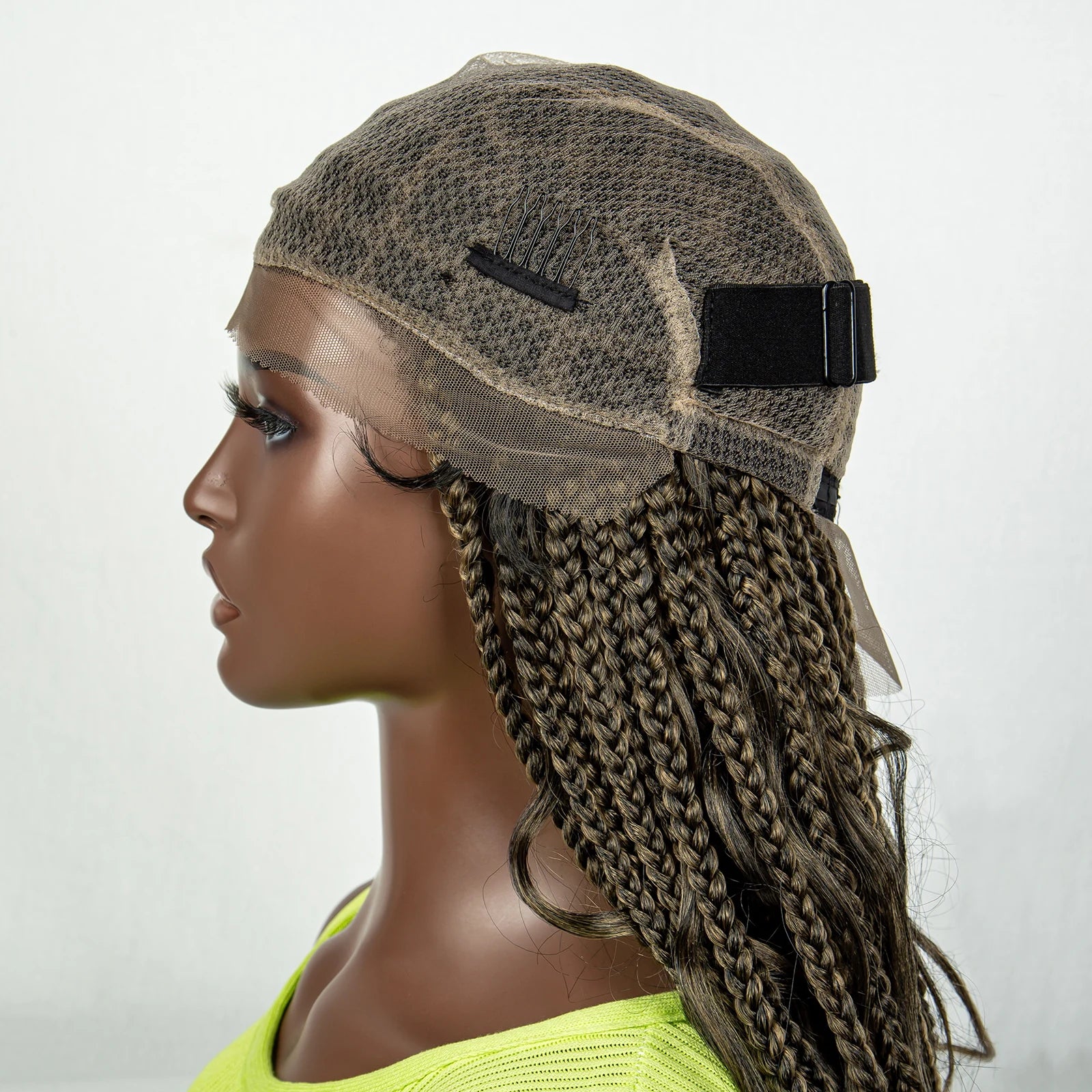 34" Ombre Curly Braids Wig | 1B/27 | Deep Wave | Full Lace | Baby Hair Luxegan