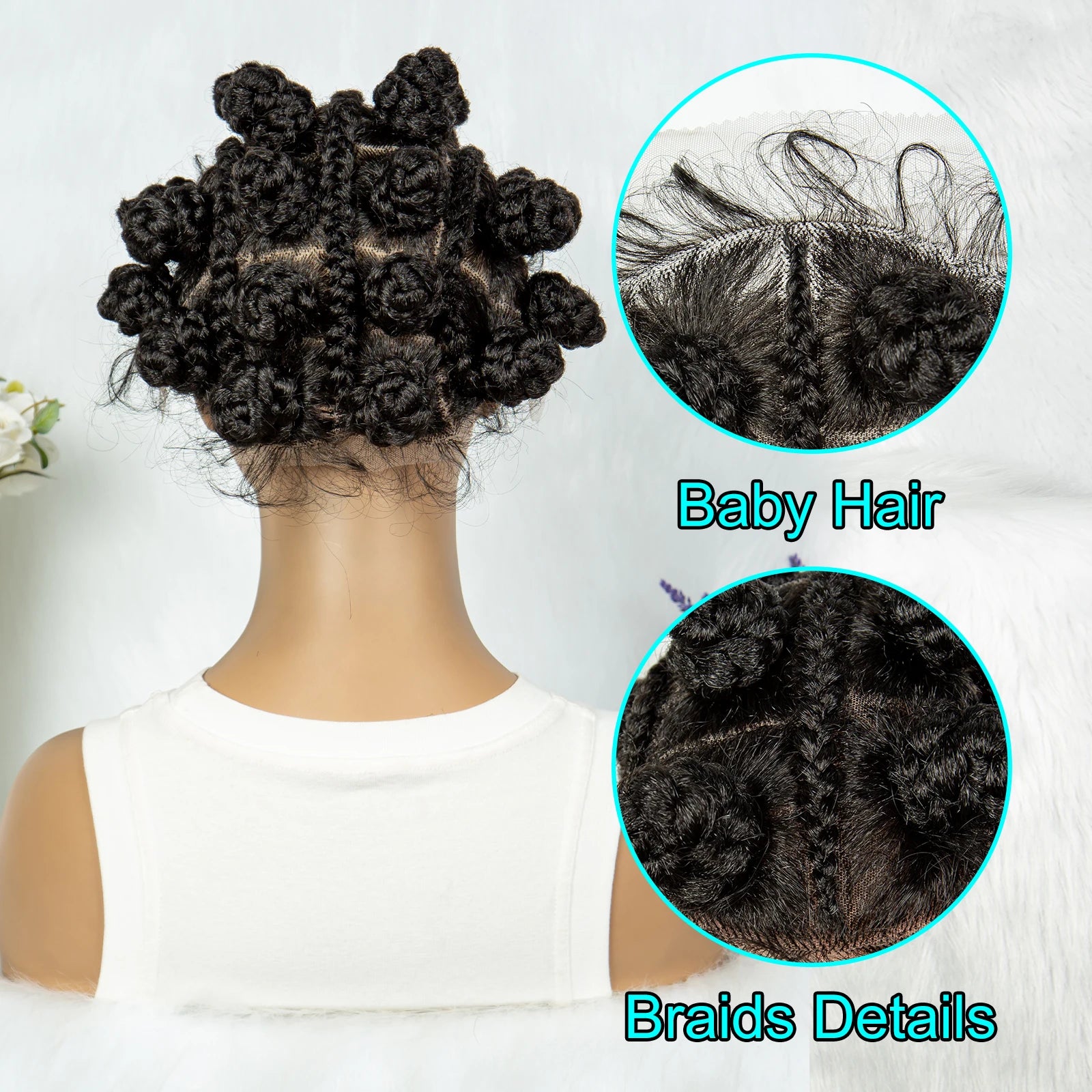 Bantu Knot Box Dreadlocks Wig | Full Lace with Baby Hair Luxegan
