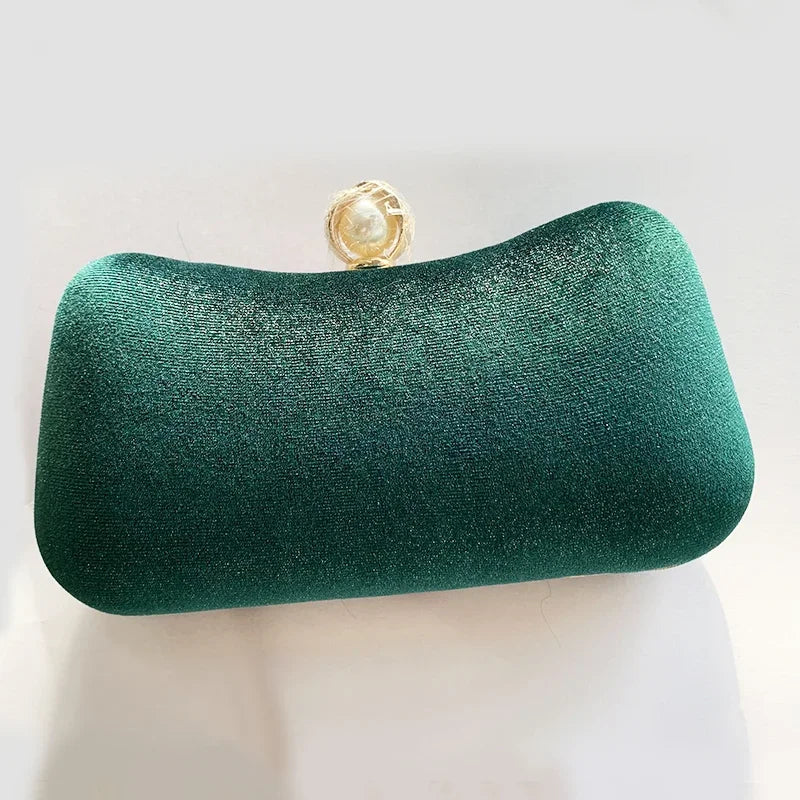 Luxury Design Women Evening Bags Green Clutch Purse | Shoulder Two Chains Wedding Party Female Handbags Vintage Crossbody Bag Luxegan