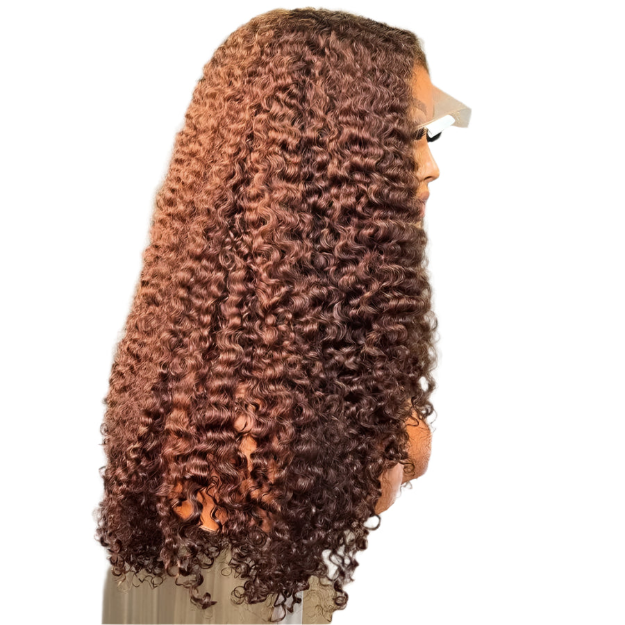 Brown Burmese Curly HD Lace Frontal Wig | Glueless Ready-to-Wear Human Hair Luxegan