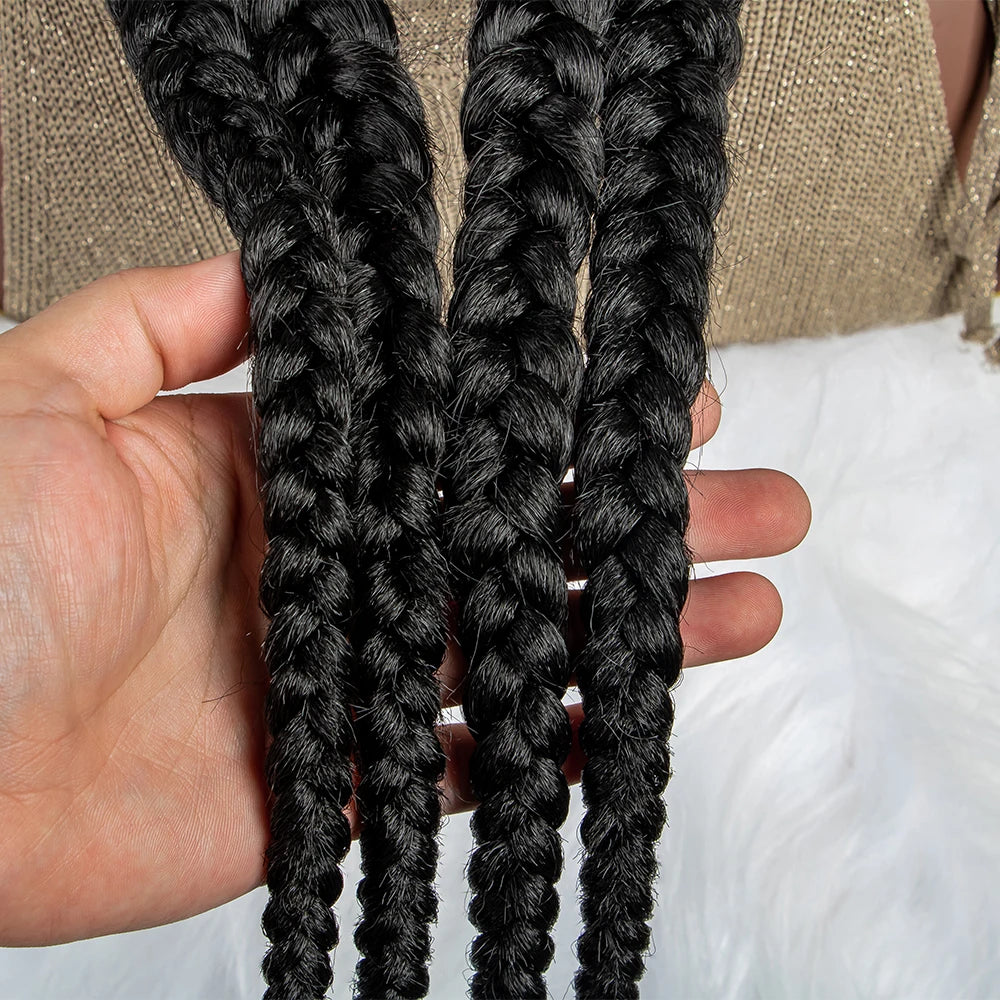 Stunning 99J Burgundy Braided Wig | Hand-Braided Twist Wig with Baby Hair | Synthetic Lace Front Wig for Black Women