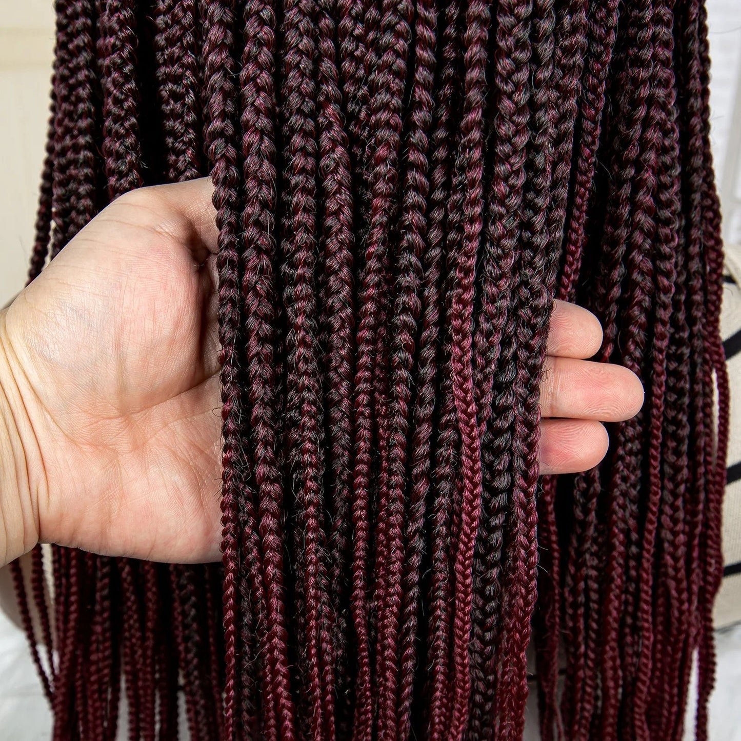 24" Full Lace Knotless Box Braided Wig | Lace Frontal Cornrow Braids | Baby Hair Synthetic Wig for Women Luxegan