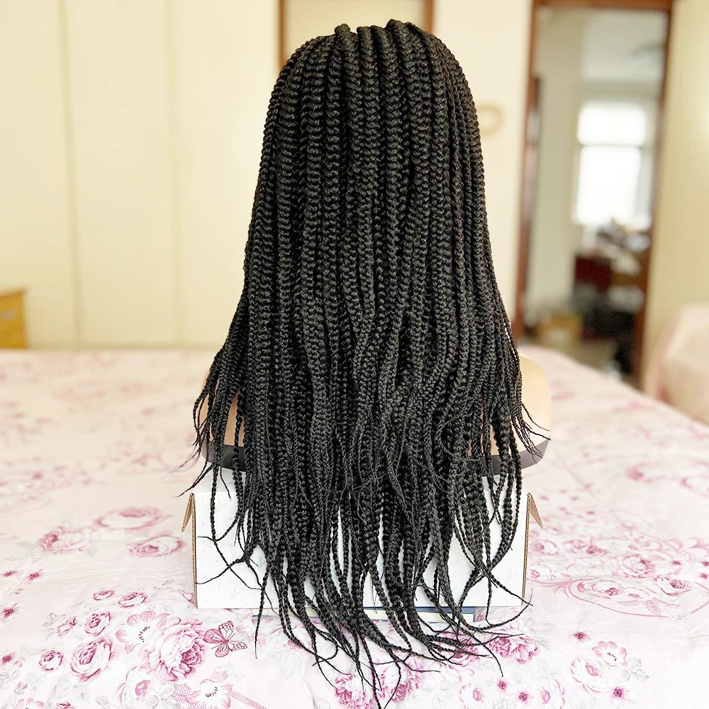 20-30 Inch Ombre Box Braids Wig | Lace Front | Short Braided Wigs for Black Women | High-Temperature Fiber Luxegan