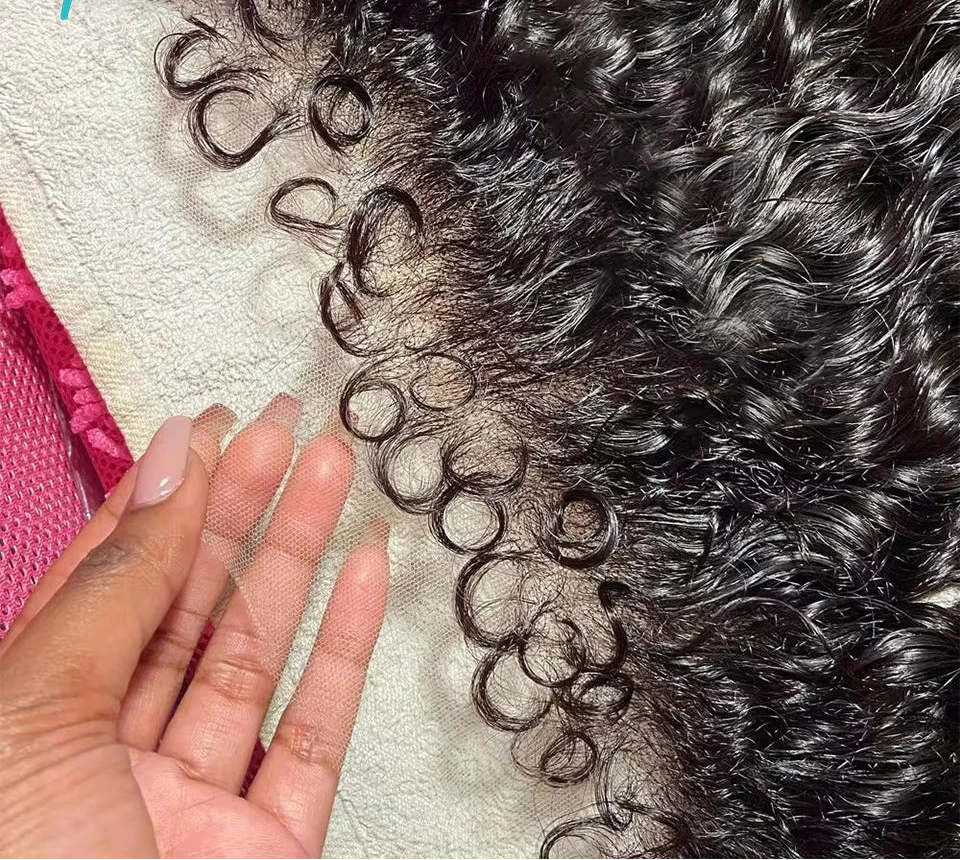 Deep Curly HD Lace Frontal & Closure | 13x6 / 6x6 Brazilian Human Hair with Curly Baby Edges Luxegan
