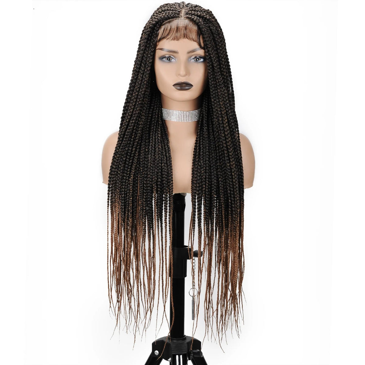 36" Full Lace Braided Wigs Synthetic Hair Box Braids Lace Front Wigs Knotless Braided Wigs For Black Women Braiding Wigs African Luxegan
