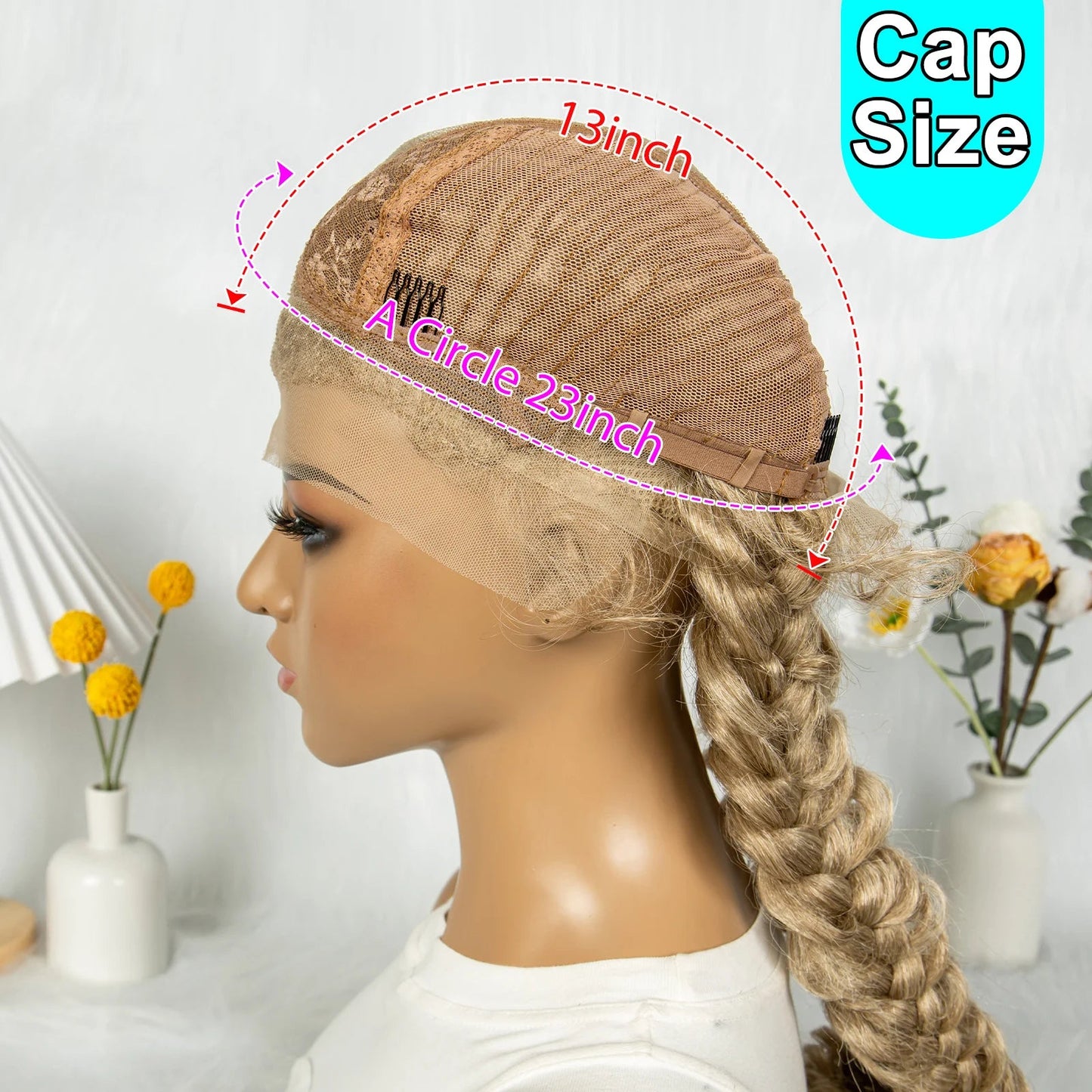 36" Twisted Braids Lace Front Wig | 13x1 | Senegalese Twist | Baby Hair | Handmade Synthetic Braids Luxegan