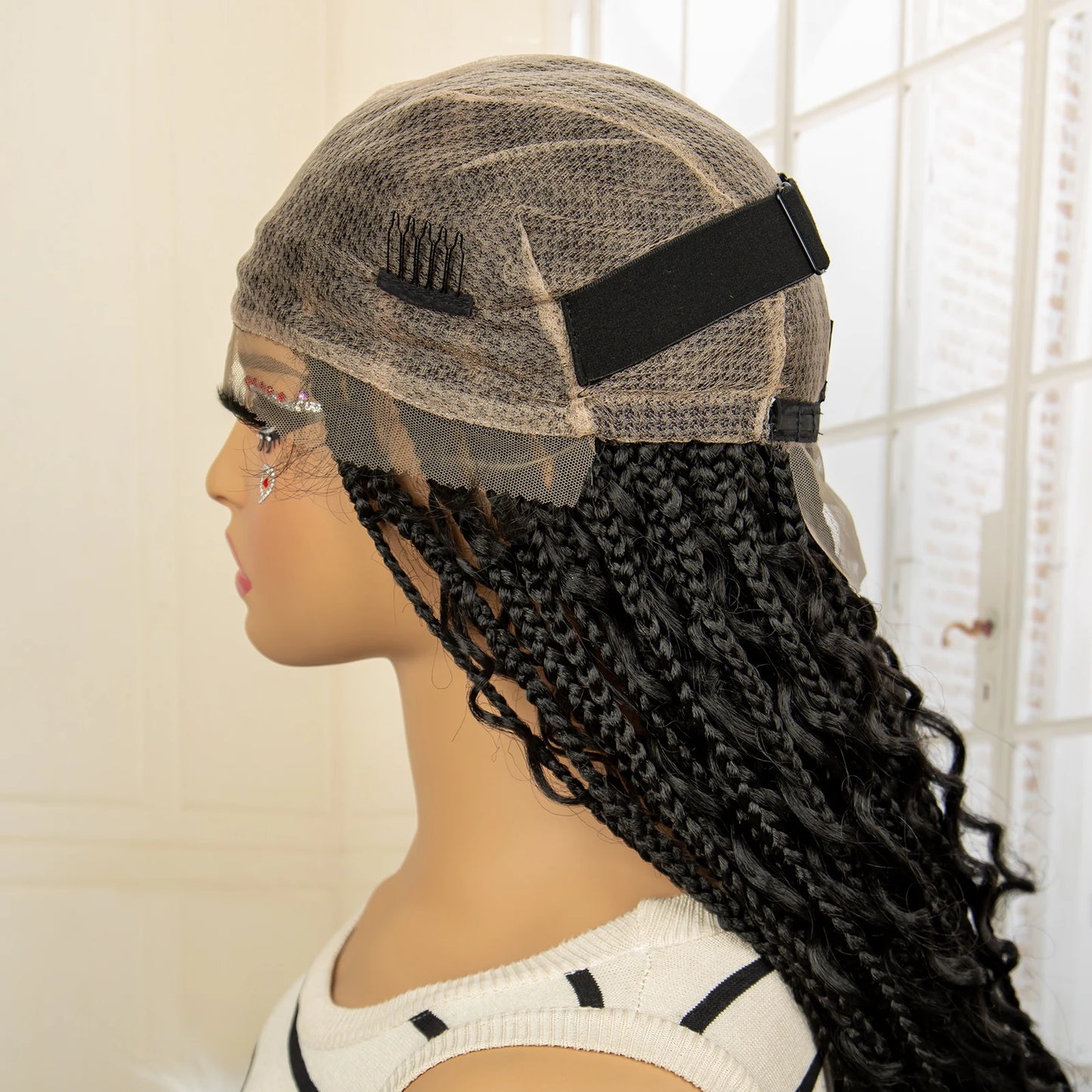 32 Inch Senegalese Twist Braided Wig - Knotless - Full Lace - Synthetic - with Baby Hair