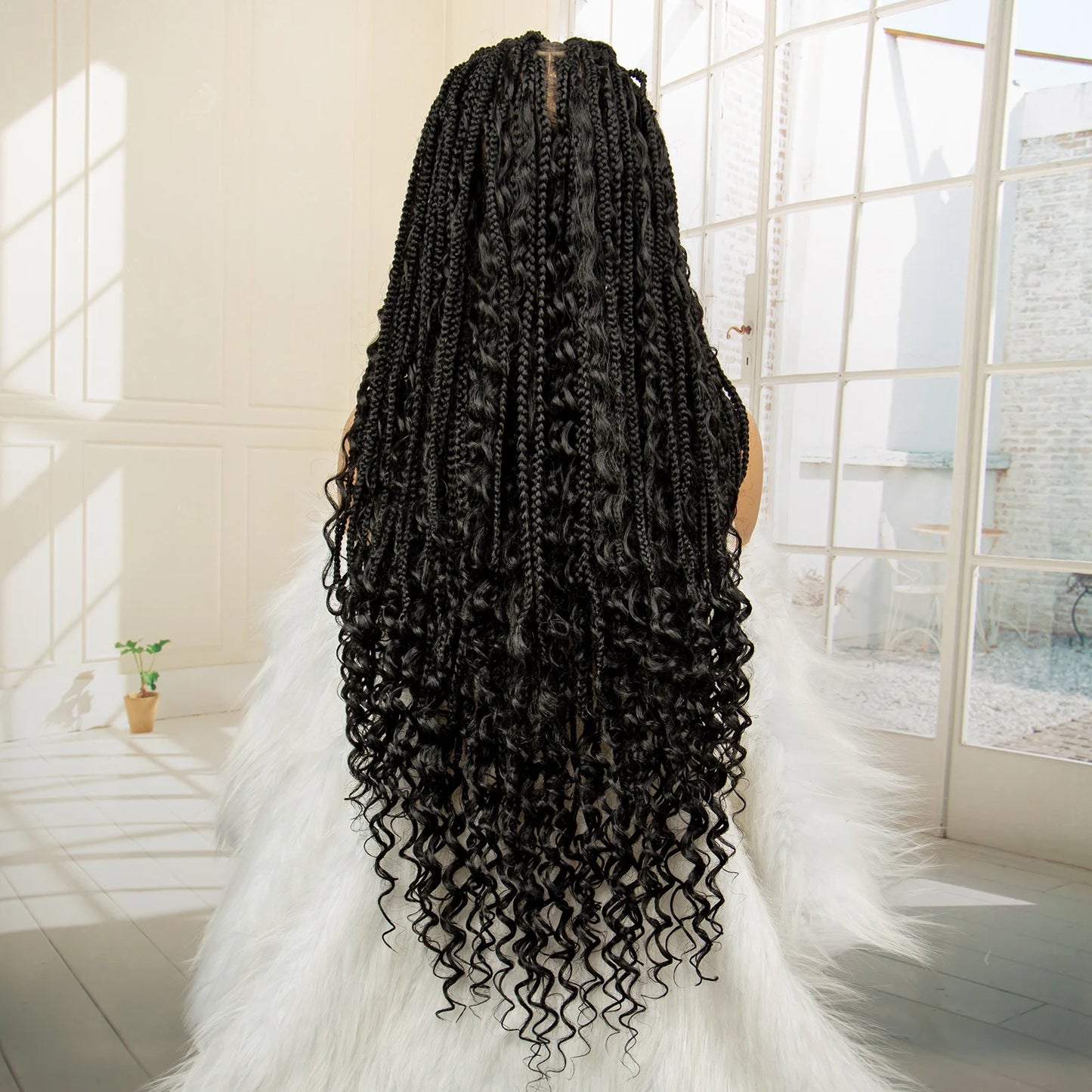 32 Inch Senegalese Twist Braided Wig - Knotless - Full Lace - Synthetic - with Baby Hair