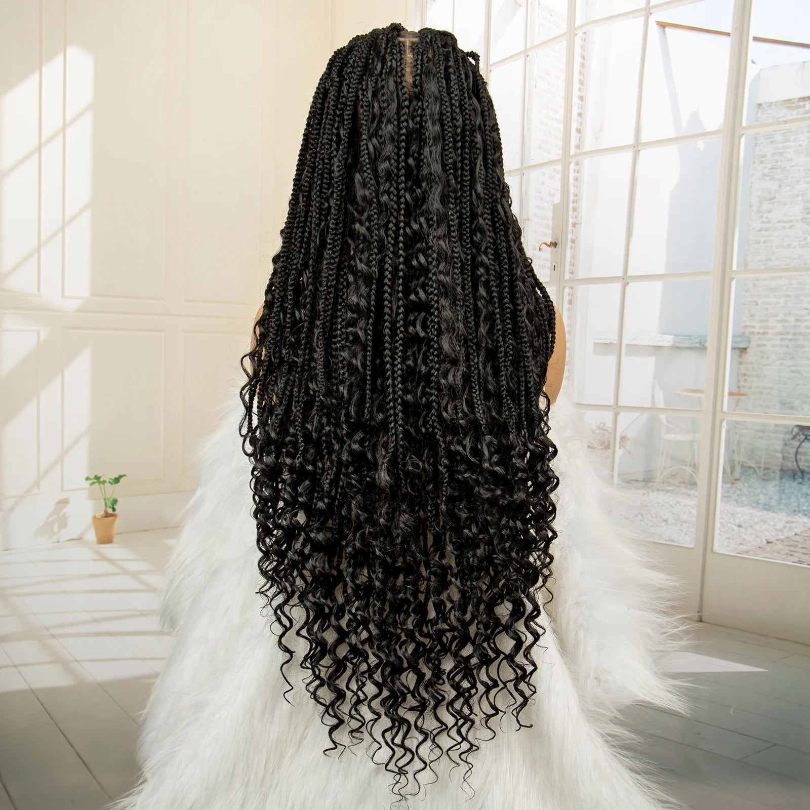 32 Inch Senegalese Twist Braided Wig - Knotless - Full Lace - Synthetic - with Baby Hair