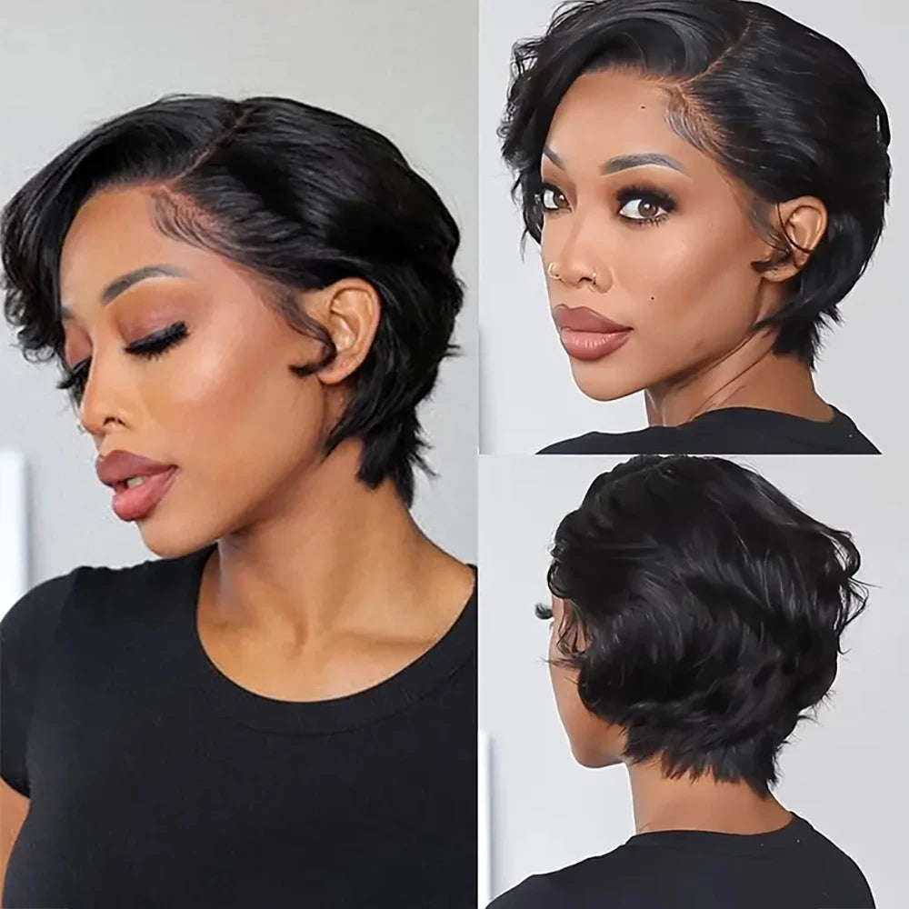 Brazilian Pixie Cut Wig | 13x4 Lace Front Wig | Remy Human Hair | Natural Color | Clearance Sale