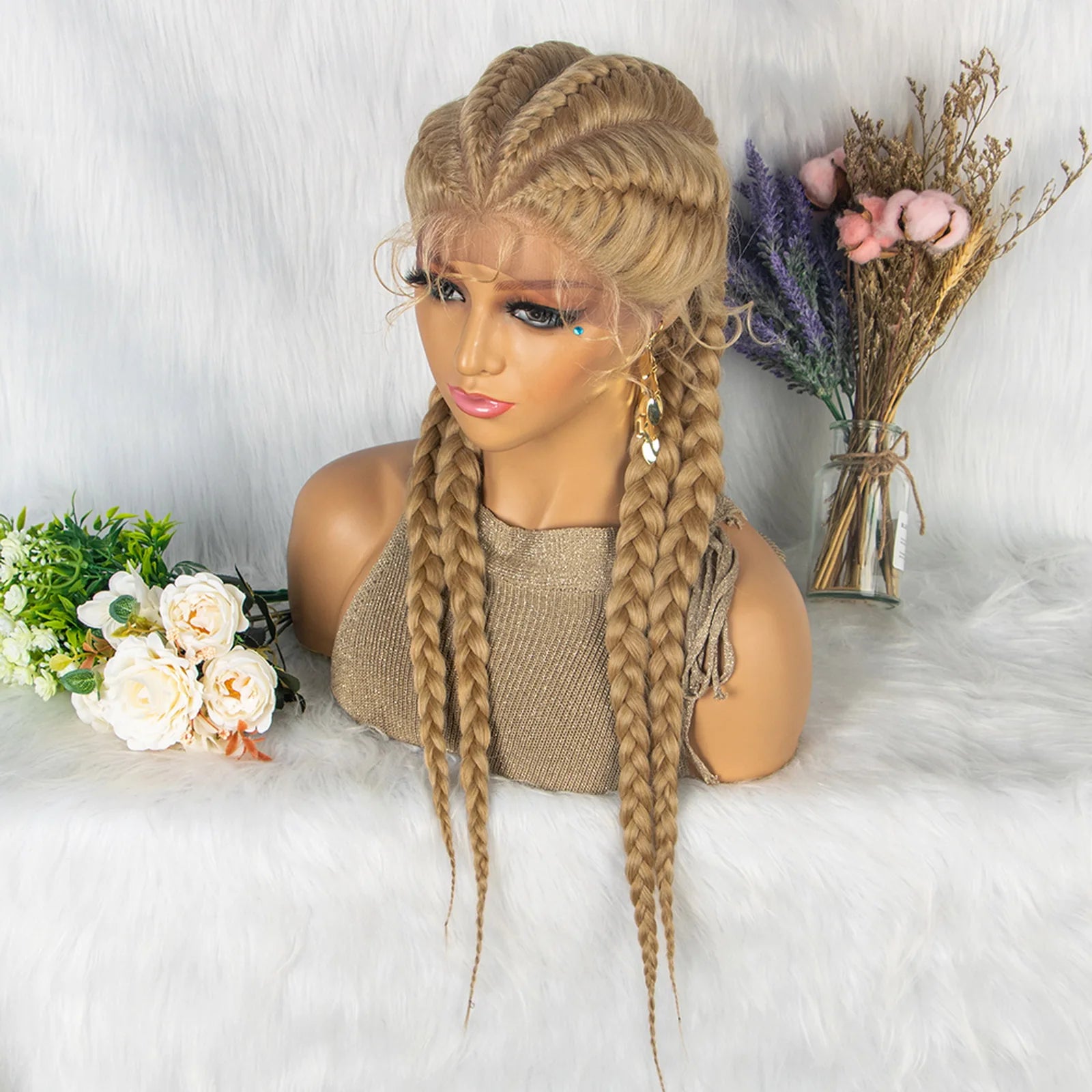 KIMA New Arrival 26" Braided Wig | Lace Front with Baby Hair Luxegan