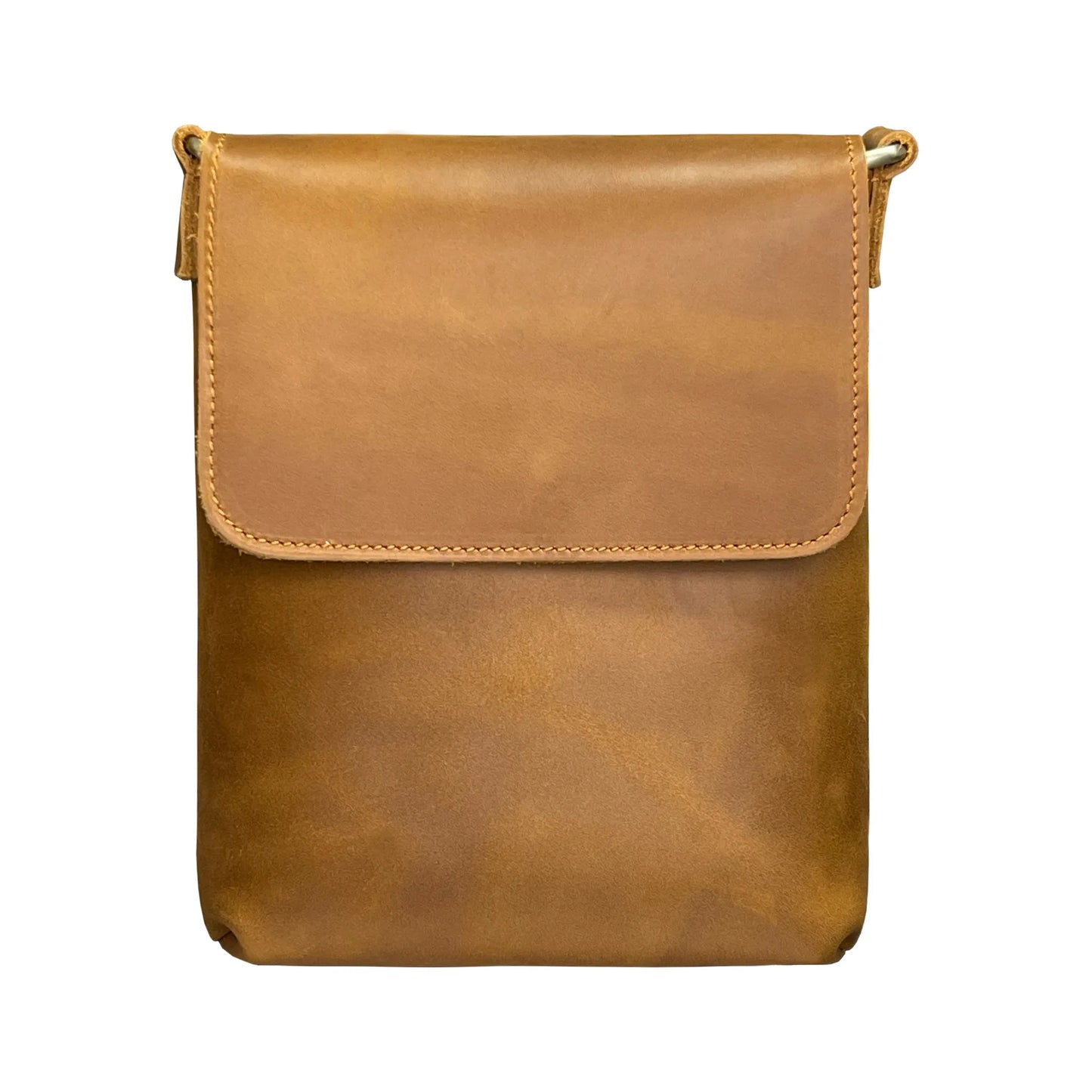 Genuine Cow Leather Men's Crossbody Bag | Vintage Small Shoulder Bag for Men | Casual Business Male Messenger Bag | Simple Genuine Leather Handbag with Multi-Pocket Interior Luxegan