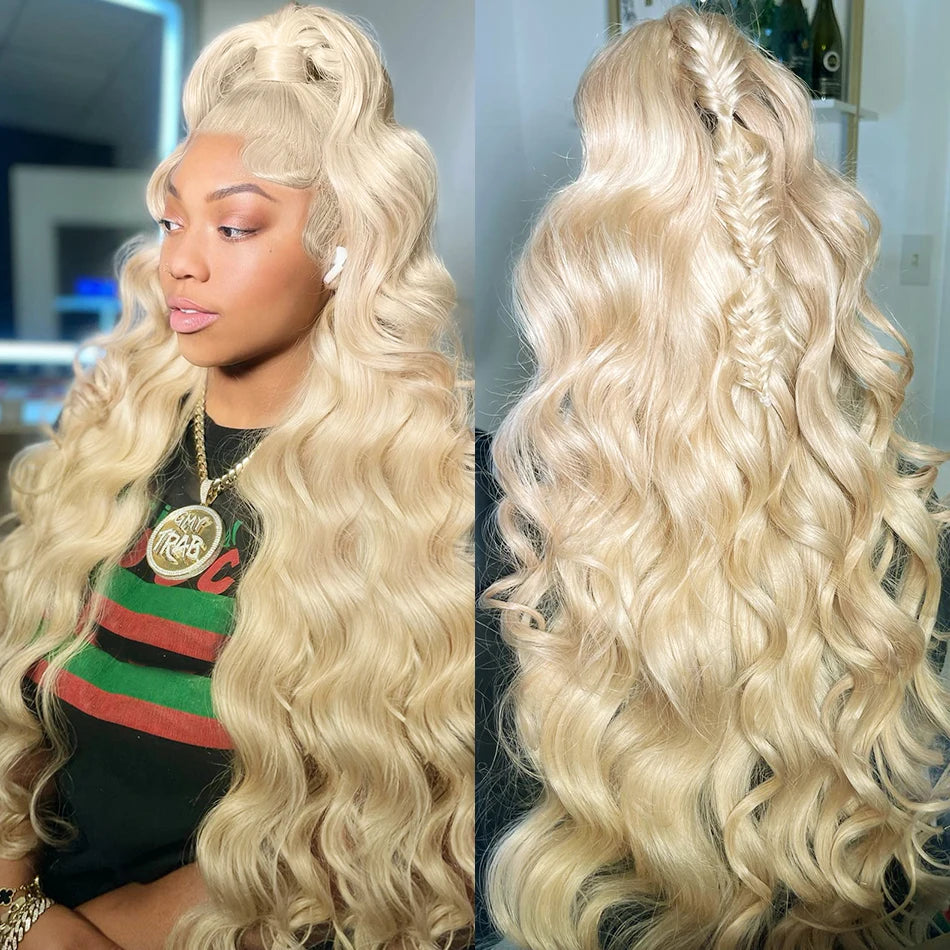 613 Blonde 13x6 HD Lace Frontal Wig - Brazilian Remy Hair - Body Wave - Pre Plucked - 30 Inches