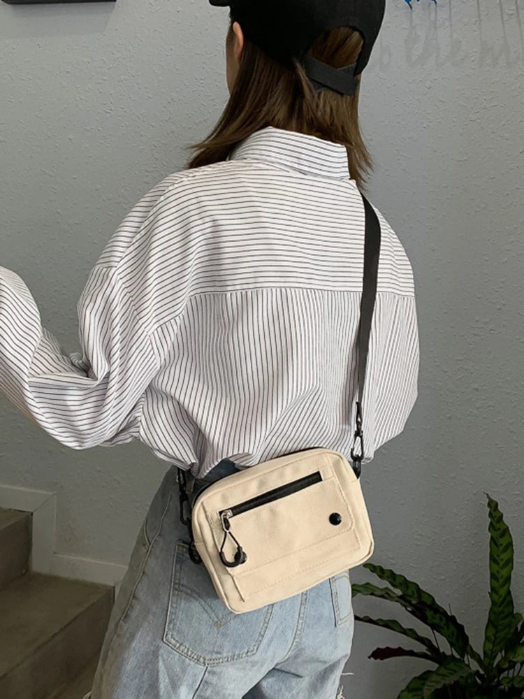 Canvas Crossbody Bag | Korean Mini Student & Cell Phone Bag Luxegan