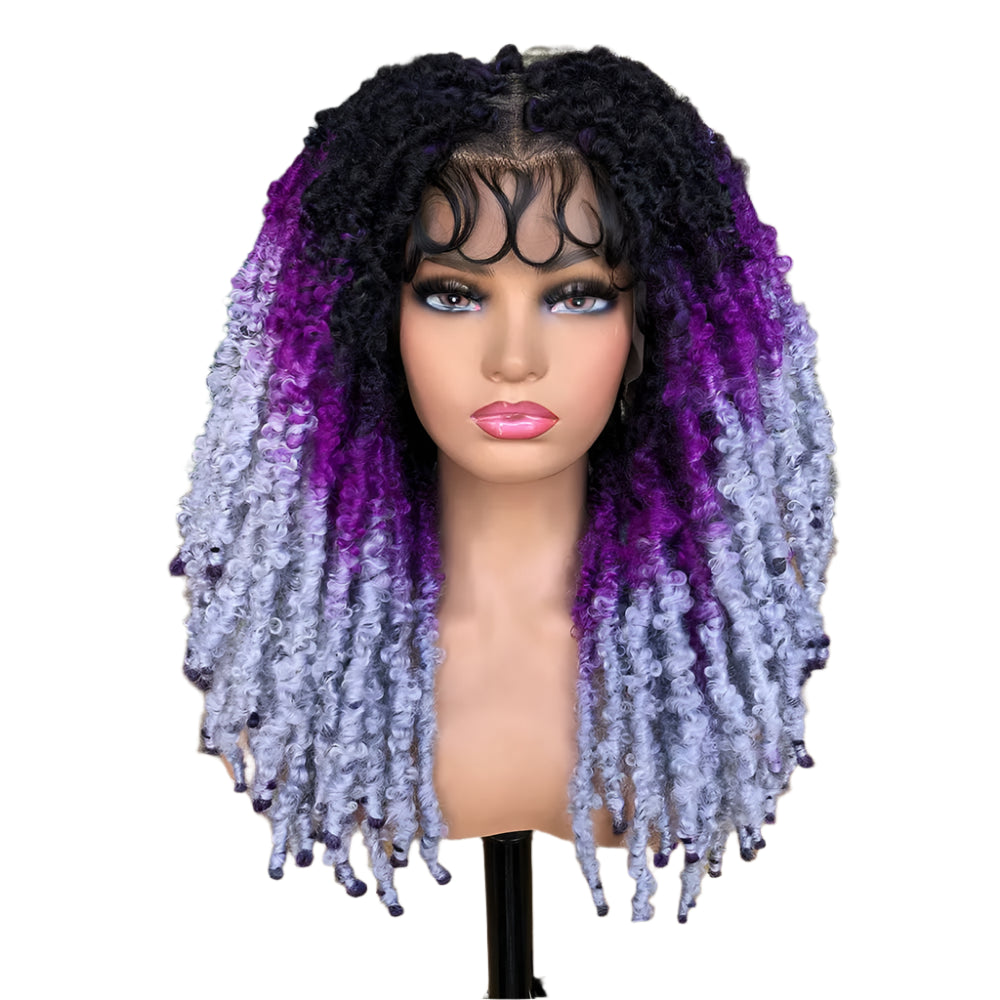 Blue Butterfly Locs Full Lace Braided Wig | 20" Faux Locs | Crochet Hair | Synthetic Braids | Women