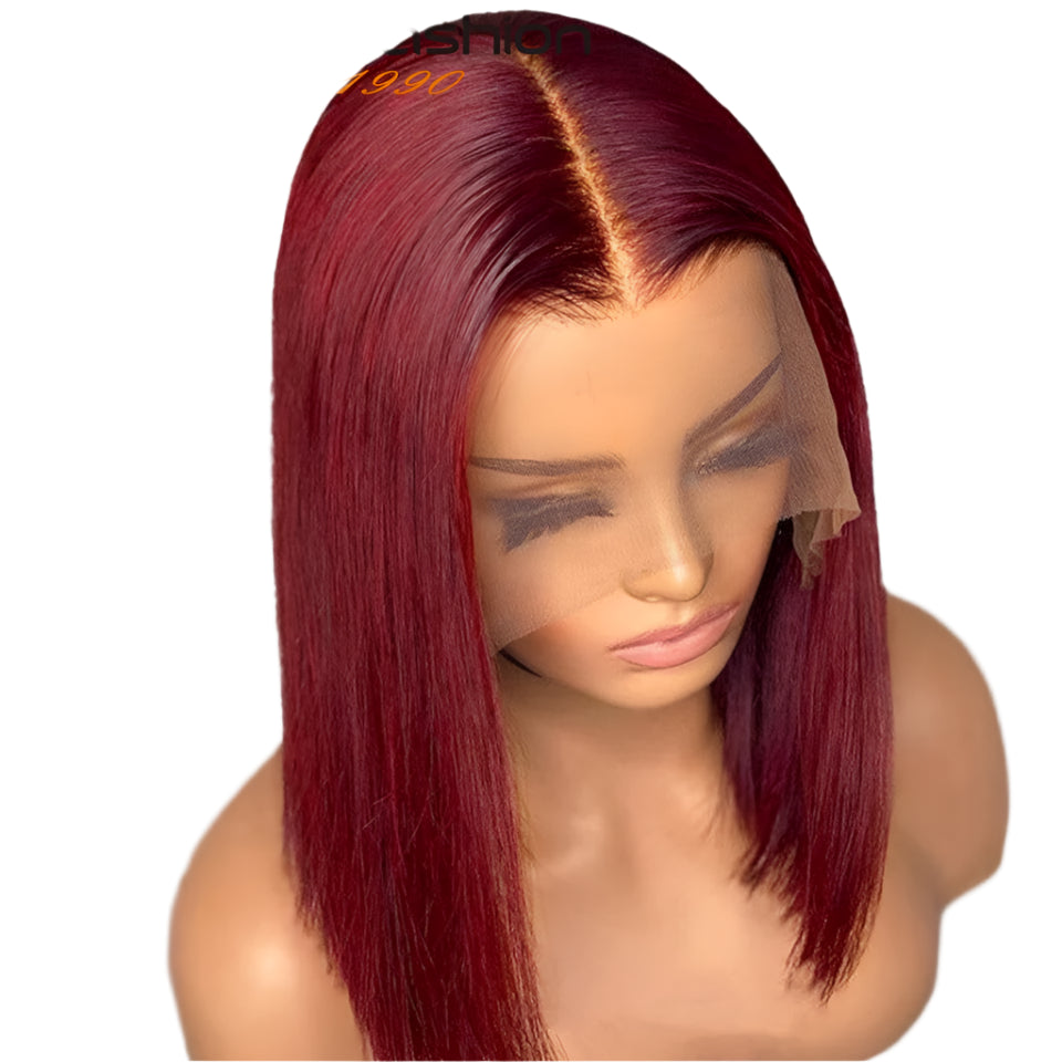Rebecca #33 Reddish Brown Bob Wig | 13x6x1 T-Part Peruvian Remy Human Hair Luxegan