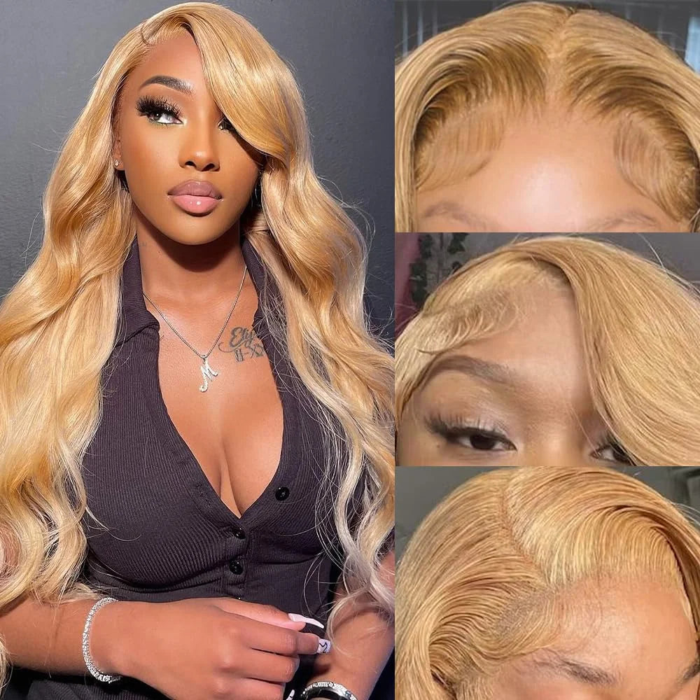 #27 Colored Honey Blonde | HD | Transparent | Lace Front Wigs | Human Hair| Body Wave | Brazilian | Human Hair Luxegan
