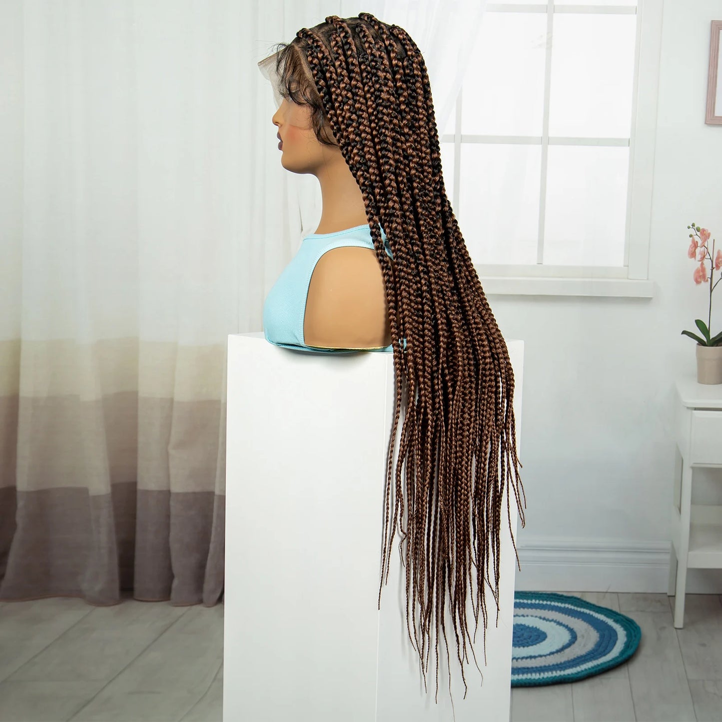 36" Knotless Box Braids Wig | Full Lace | Baby Hair | Natural Look Luxegan