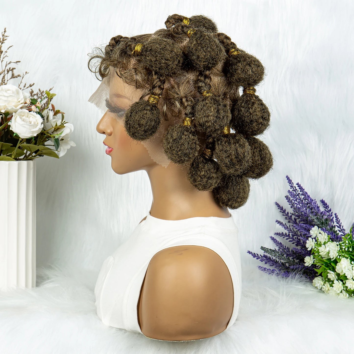 New Style Bantu Knot Knotless Box Braids HD Full Lace Wig | Synthetic Braided Wig for Black Women Luxegan