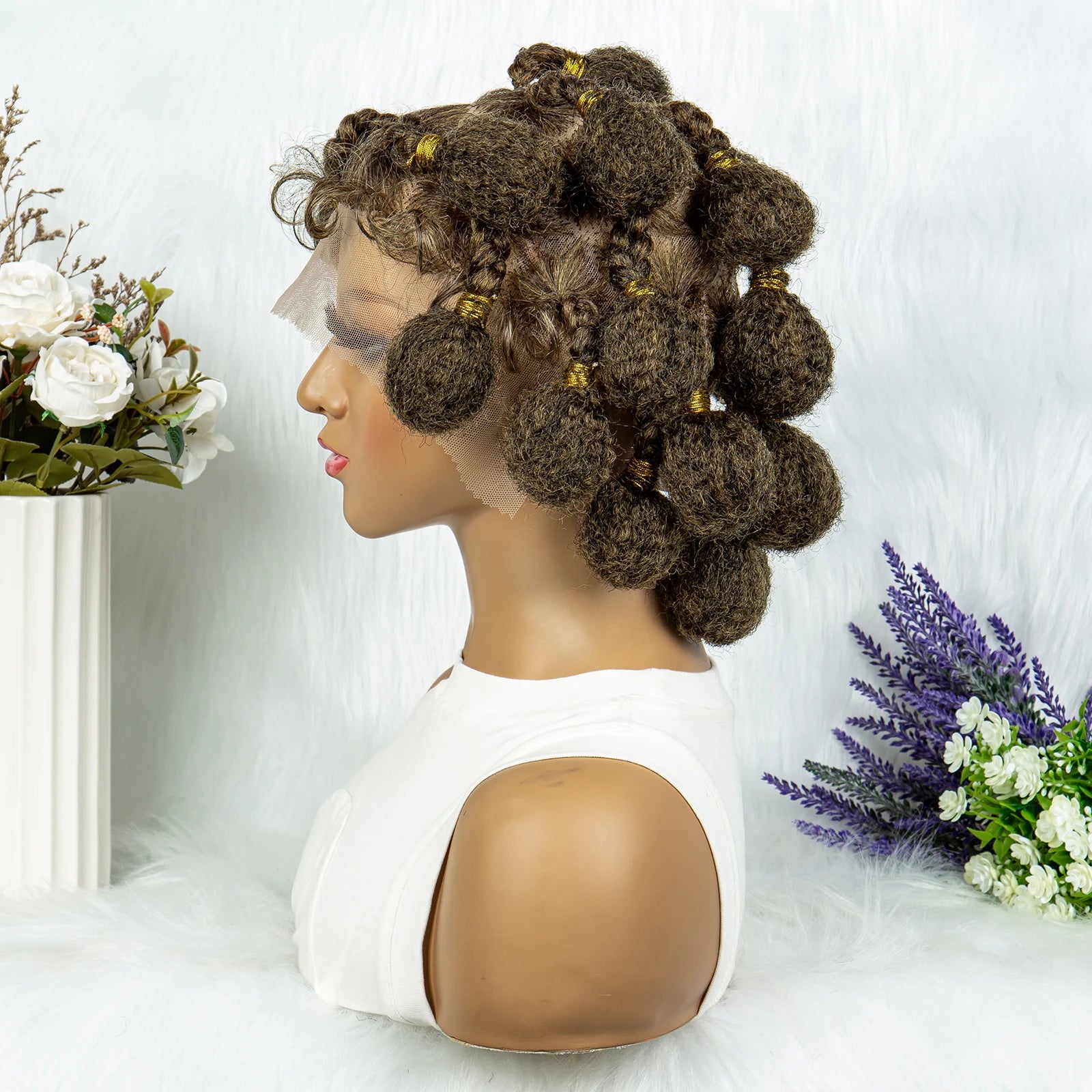 New Style Bantu Knot Knotless Box Braids HD Full Lace Wig | Synthetic Braided Wig for Black Women Luxegan