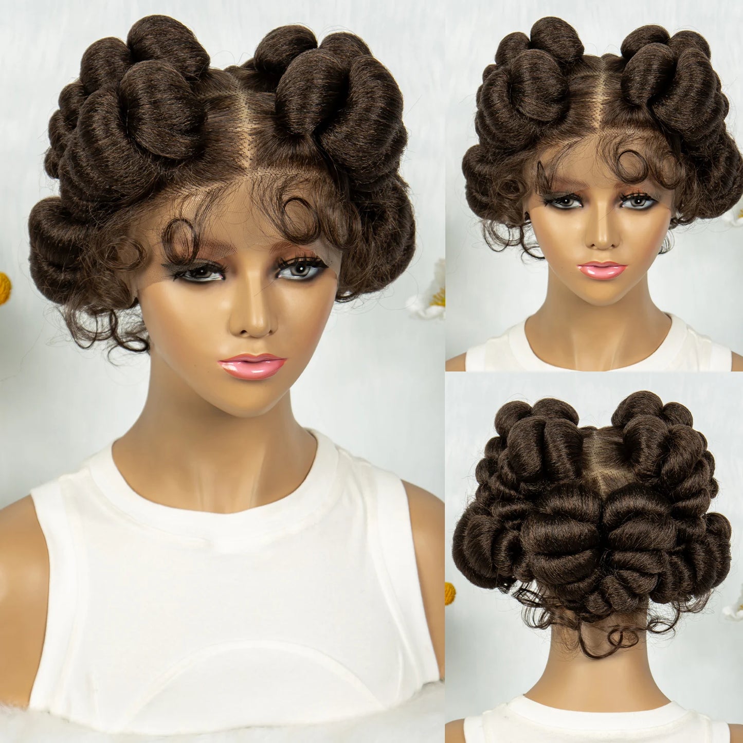 Knotless Box Braids Bantu Wig | Full Lace African Braiding  Luxegan