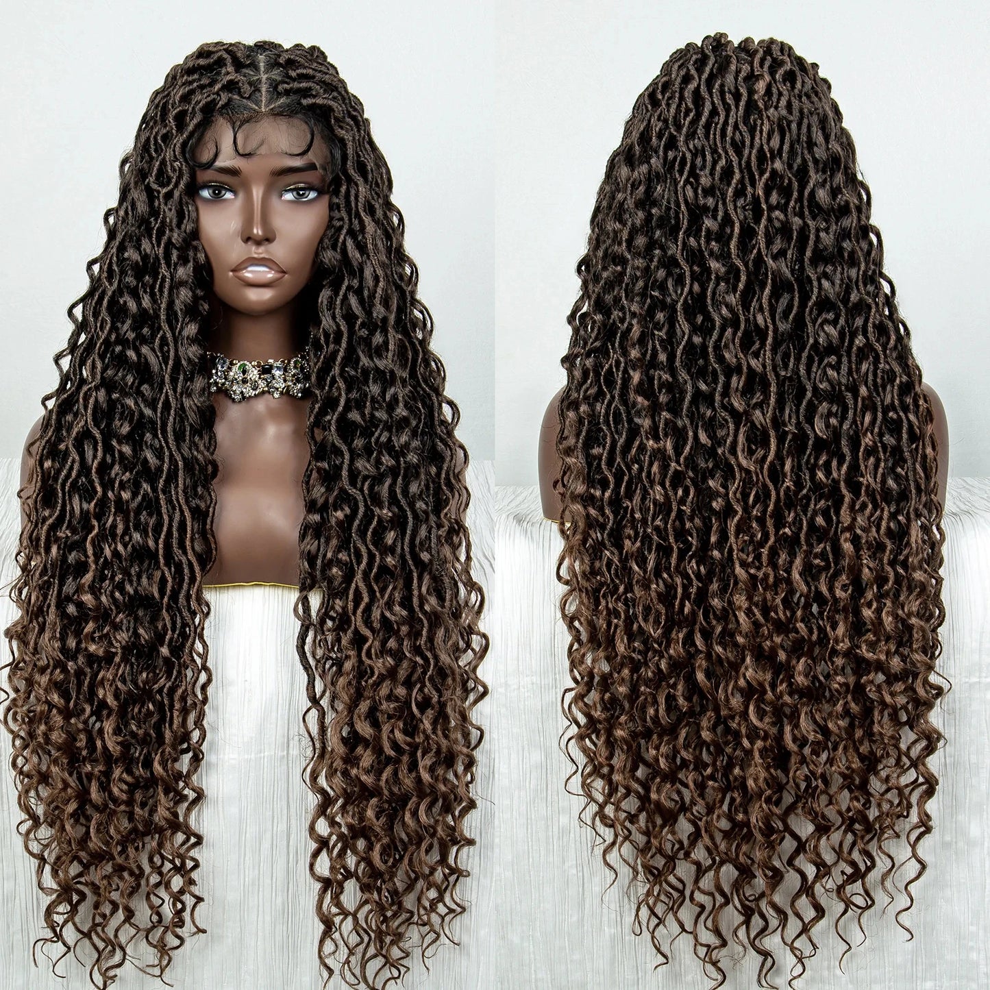 36" Long Braided Wig | Full Lace | Baby Hair | Daily Wear Luxegan
